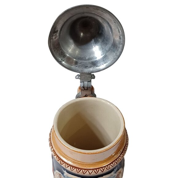 Vintage Hoehr Miniature German Beer Stein With Pewter Lid Handcrafted 5.25" Tall - Picture 7 of 8